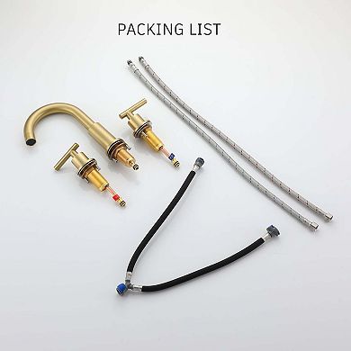 8 in. Widespread 2-Handle Mid-Arc Bathroom Faucet with Valve and cUPC Water Supply Lines