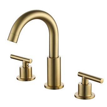 8 in Widespread 2-Handle Mid-Arc Bathroom Faucet with Valve and cUPC Water Supply Lines