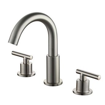 8 in Widespread 2-Handle Mid-Arc Bathroom Faucet with Valve and cUPC Water Supply Lines