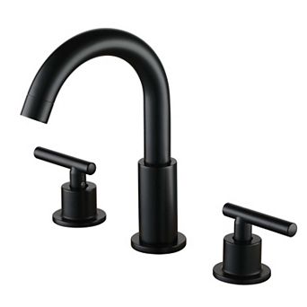 8 in Widespread 2-Handle Mid-Arc Bathroom Faucet with Valve and cUPC Water Supply Lines