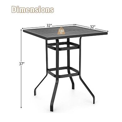 32" Square Steel Bar Table with 180 lbs Capacity