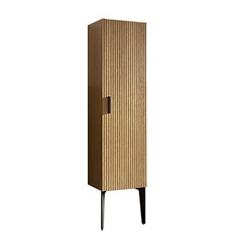 Striped Bathroom Side Cabinet Freestanding Storage Cabinet for Modern Bathroom
