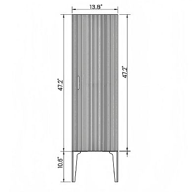 Striped Bathroom Side Cabinet Freestanding Storage Cabinet for Modern Bathroom