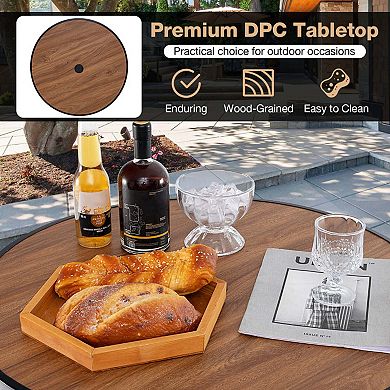 3-Piece Bistro Set with Umbrella Hole and DPC Tabletop