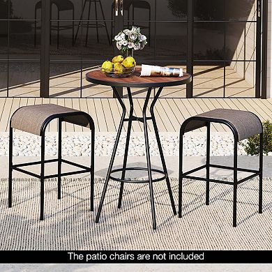 3-Piece Bistro Set with Umbrella Hole and DPC Tabletop