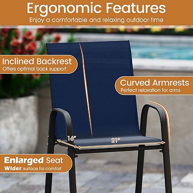 Durable Fabric Bar Stools with Ergonomic High Backrest