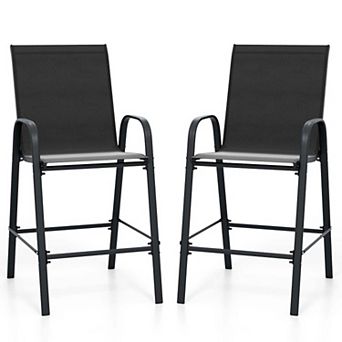 Durable Fabric Bar Stools with Ergonomic High Backrest