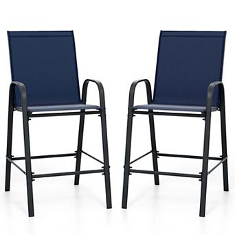Durable Fabric Bar Stools with Ergonomic High Backrest