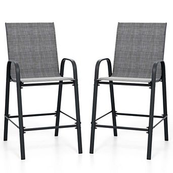 Durable Fabric Bar Stools with Ergonomic High Backrest
