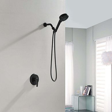 7-Spray Pattern 4.72 in. Wall Mount Handheld Shower Head 2.5 GPM with Single Handle