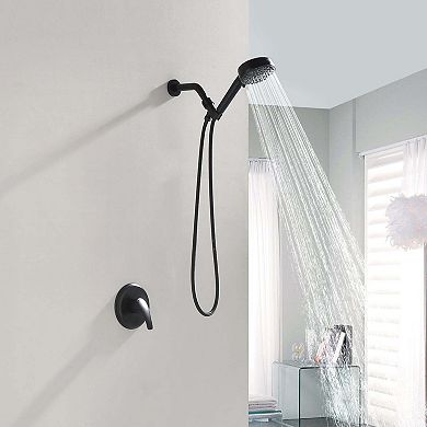 7-Spray Pattern 4.72 in. Wall Mount Handheld Shower Head 2.5 GPM with Single Handle