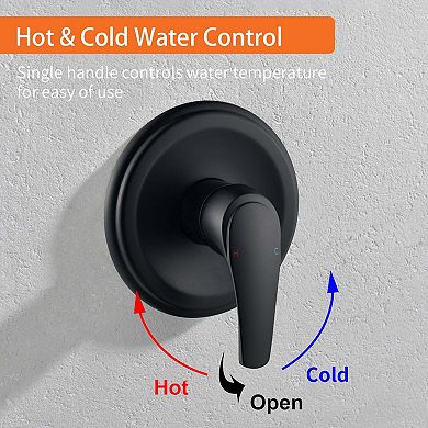 7-Spray Pattern 4.72 in. Wall Mount Handheld Shower Head 2.5 GPM with Single Handle