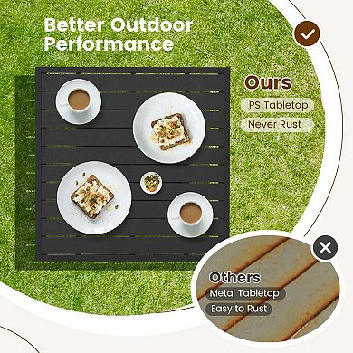 5-Piece Rattan Bar Set with Hidden Storage and Cushions