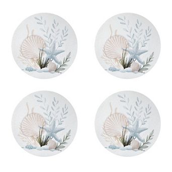 Avanti Starfish Set of 4 Woven Braided Round Placemats