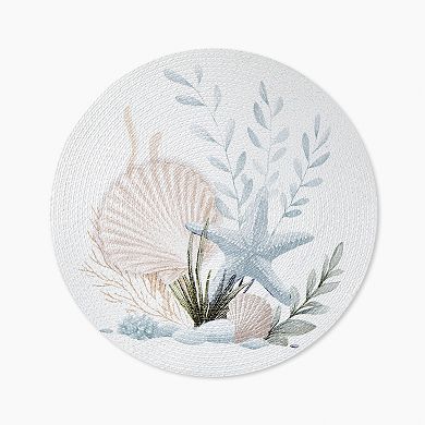 Avanti Starfish Set of 4 Woven Braided Round Placemats