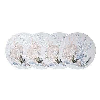 Avanti Starfish Set of 4 Woven Braided Round Placemats