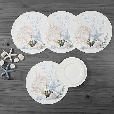 Avanti Starfish Set of 4 Woven Braided Round Placemats
