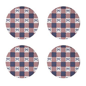 Avanti Celebration Set of 4 Woven Braided Round Placemats