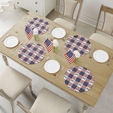 Avanti Celebration Set of 4 Woven Braided Round Placemats