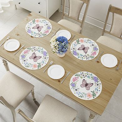 Avanti Meadow Set of 4 Woven Braided Round Placemats