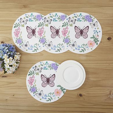 Avanti Meadow Set of 4 Woven Braided Round Placemats