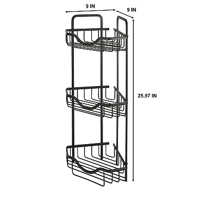Bath Bliss 3-Tier Aluminum Bath Shelf Organizer