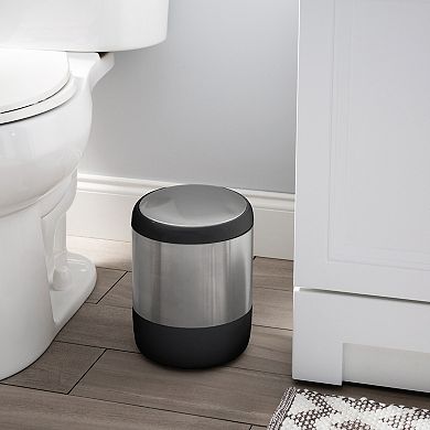 Bath Bliss Smooth Matte Stainless Steel Bathroom Trash Can
