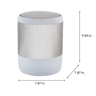 Bath Bliss Smooth Matte Stainless Steel Bathroom Trash Can