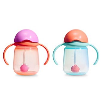 Munchkin Any Angle Spill-Proof Weighted Straw Trainer Cup 7-oz. 2-Pack