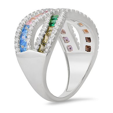 Queen Jewels Sterling Silver Cubic Zirconia Highway Statement Ring