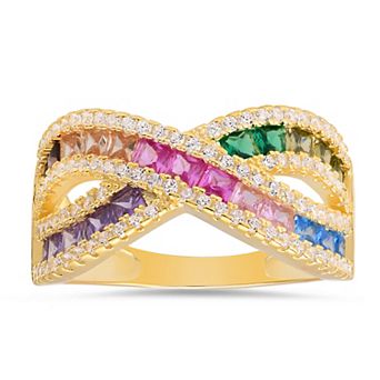 Queen Jewels Sterling Silver Cubic Zirconia Highway Statement Ring