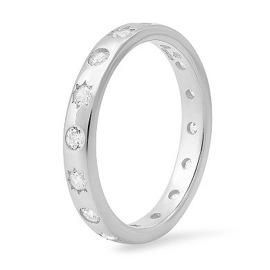 Queen Jewels Sterling Silver Cubic Zirconia Celestial Eternity Band Ring