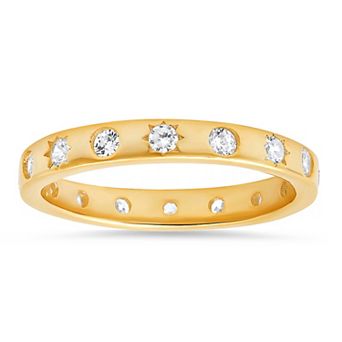 Queen Jewels Sterling Silver Cubic Zirconia Celestial Eternity Band Ring