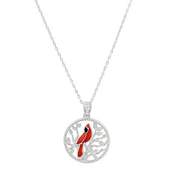 Queen Jewels Sterling Silver Cubic Zirconia Cardinal Tree Of Life Pendant Necklace