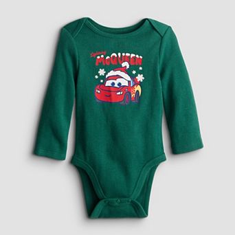 Baby Boy Jumping Beans® Disney / Pixar's Cars Lightning McQueen Holiday Long Sleeve Bodysuit
