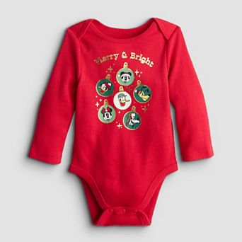 Baby Jumping Beans® Disney's Mickey & Friends "Merry & Bright" Long Sleeve Bodysuit