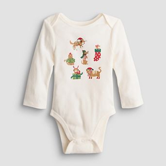 Baby Jumping Beans® Holiday Long Sleeve Lapped Shoulder Bodysuit
