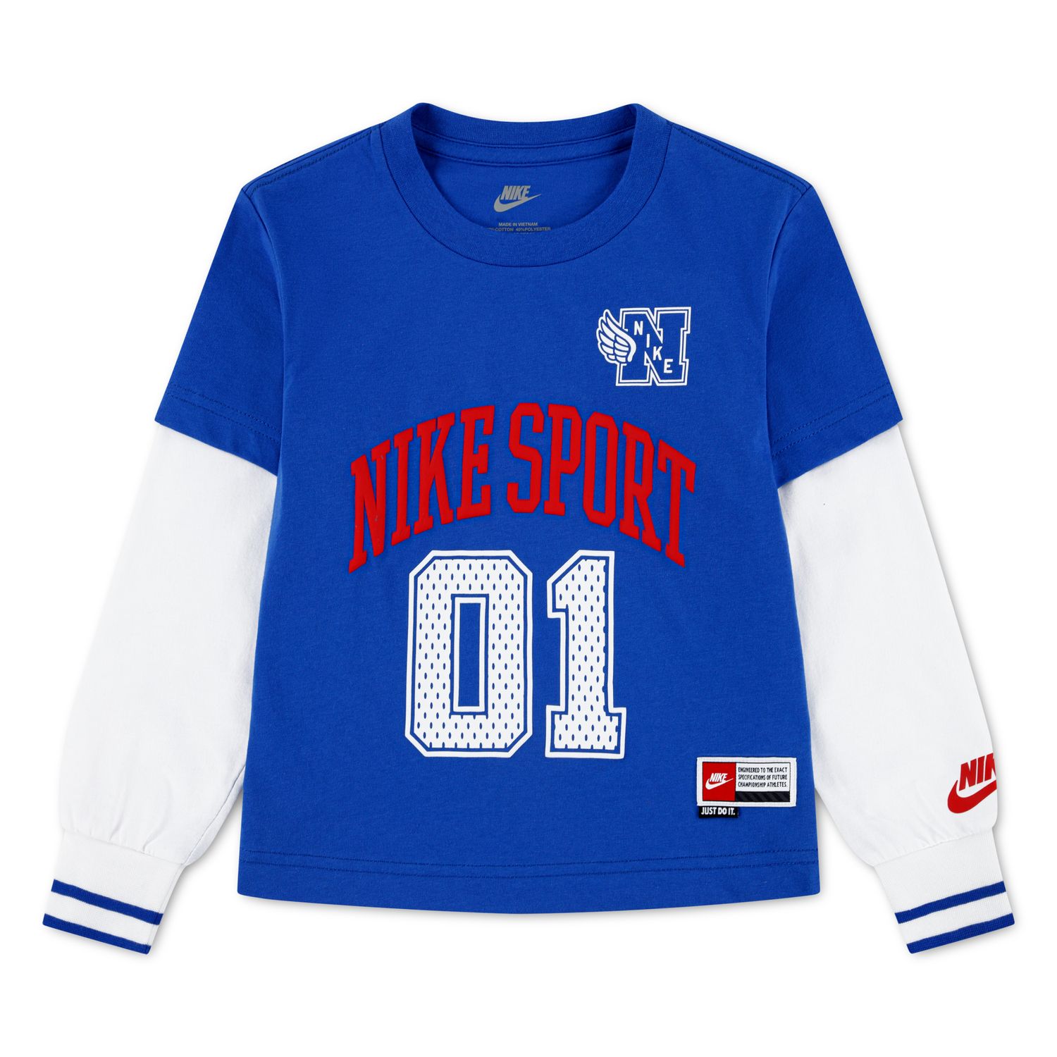 Топ Nike Sport Twofer оверсайз с длинным рукавом для мальчиков 4-7 — фото 1