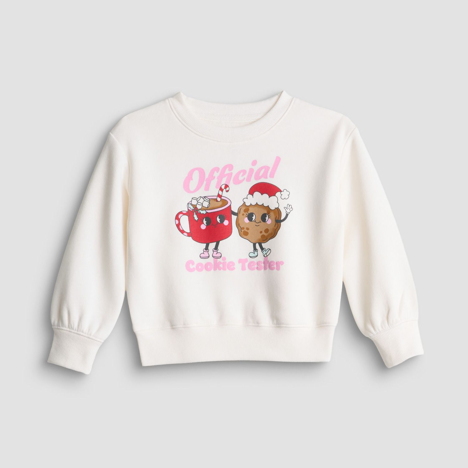 Толстовка Jumping Beans® Core Fleece Holiday Crewneck для девочек, цвет: Слоновая кость — фото 1