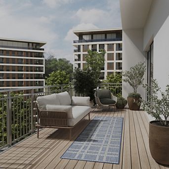 Nourison Horizon Indoor / Outdoor Modern Grid Rug