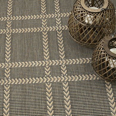 Nourison Horizon Indoor/Outdoor Modern Grid Rug