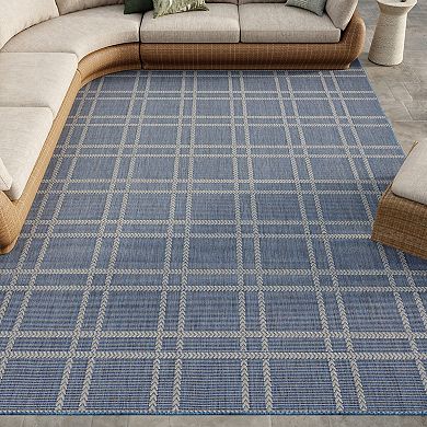 Nourison Horizon Indoor/Outdoor Modern Grid Rug