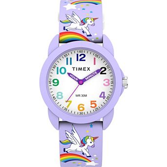 Timex® Kids Time Teacher Unicorn & Rainbows Silicone Strap Watch - TW2Y59600