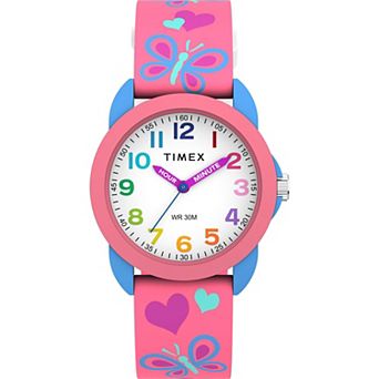 Timex® Kid's Time Teacher Hearts & Butterflies Silicone Strap Watch - TW2Y59700