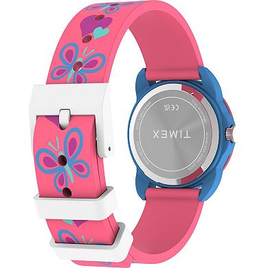 Timex® Kid's Time Teacher Hearts & Butterflies Silicone Strap Watch - TW2Y59700