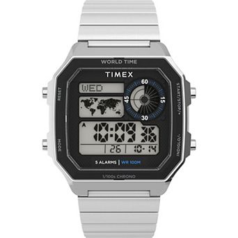 Timex® Men's World Time Stainless Steel Digital Watch - TW5M68900
