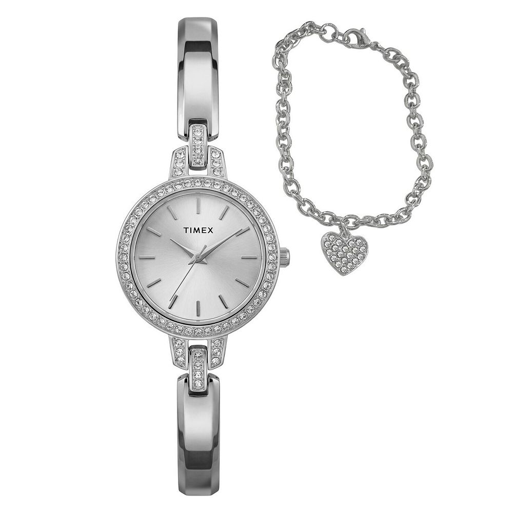 Timex® Women's Aveline 2-Piece Watch & Heart Bracelet Box Set