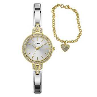 Timex® Aveline 2 pc Sparkling Watch & Heart Bracelet Box Set - TWG067800