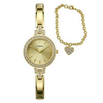 Timex® Women's Aveline 2 pc Sparkling Watch & Heart Bracelet Box Set - TWG067900