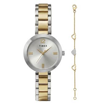 Timex® Women's Main Street Two-Piece Watch & Heart Bracelet Set - TWG068200